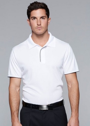 Aussie Pacific Mens Yarra Polo - White Navy Model