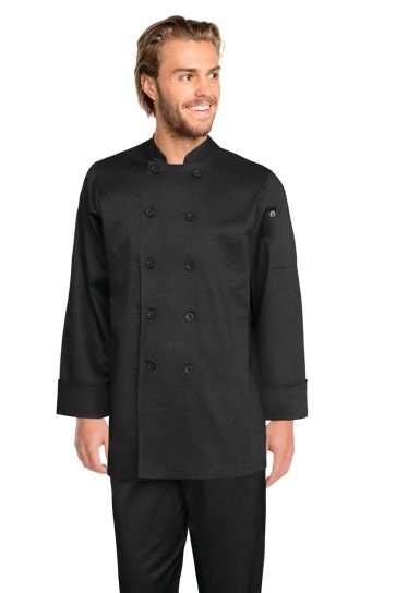 Chef Works Bastille Black Basic Chef Jacket - Front 