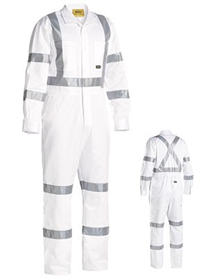 Bisley 3M Taped White Drill Coverall