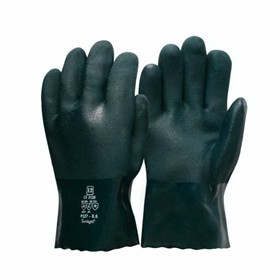 Double Dip Green PVC Gloves 45cm