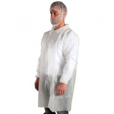 Force360 Disposable SPP Laboratory Coat  WHITE