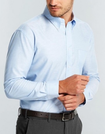 Gloweave Mens Oxford Weave Long Sleeve Shirt - Model
