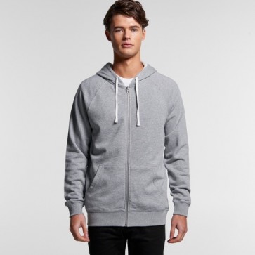 AS Colour Mens Premium Zip Hood - Grey Marle Model Front