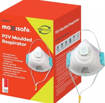Maxisafe P2 Moulded Respirator with Valve 10 Pack