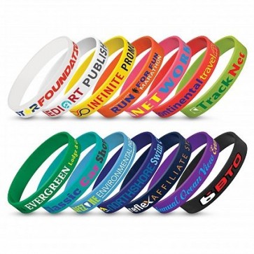 Silicone Wrist Band Indent - Standard Colours with Graphics