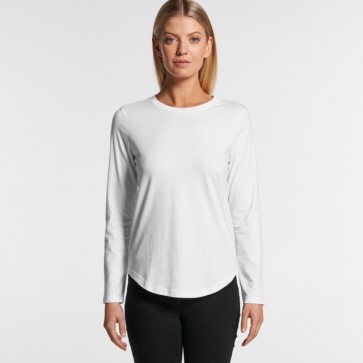 AS Colour Woman's Curve Long Sleeve Tee - White Model Front