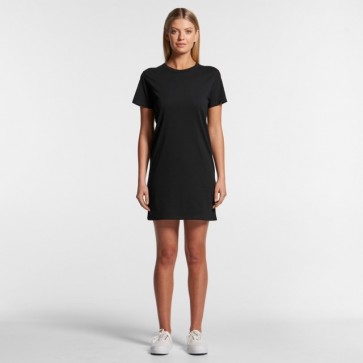 AS Colour Women's Organic Mika Short Sleeve Dress - Black Model Front 