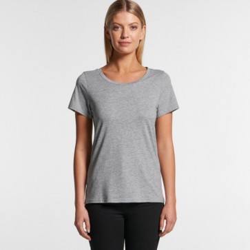 AS Colour Women's Shallow Scoop Tee - Grey Marle Model Front