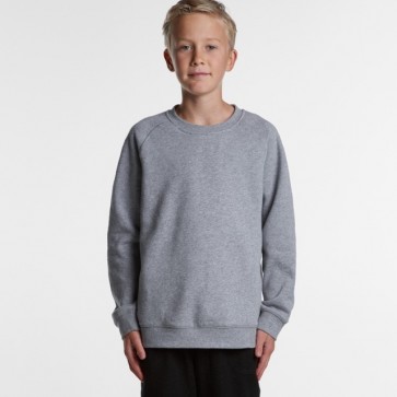 AS Colour Youth Supply Crew - Grey Marle Model Front