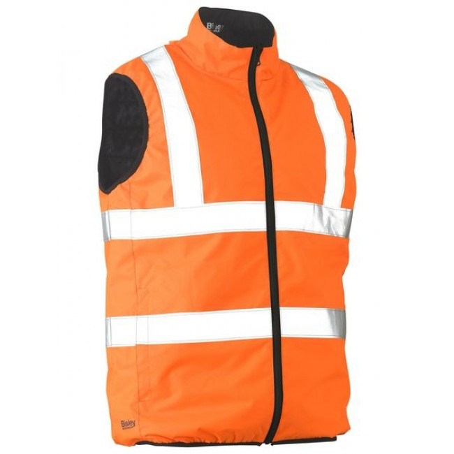 Bisley Hi Vis Taped Reversible Puffer Vest | Work In It