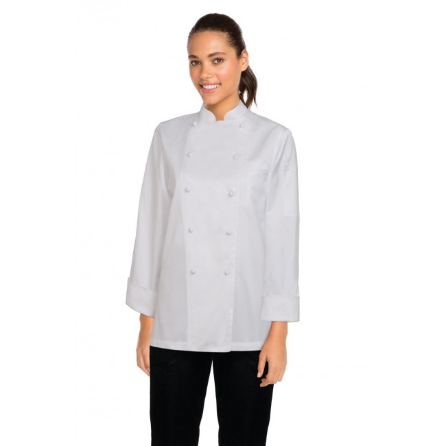 Chef Works Women's Elyse 100% Cotton Chef Long Sleeve Jacket | Work In It