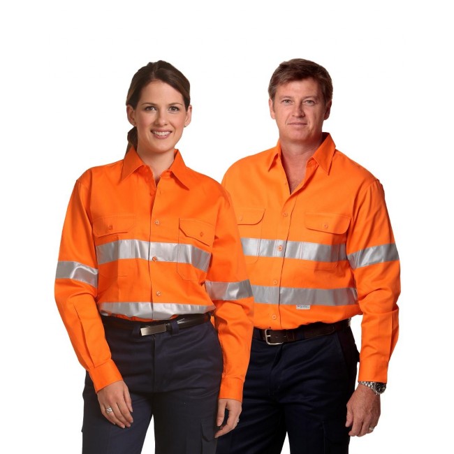 Australian Industrial Wear Hi Vis Unisex Cotton Drill Safety Shirt ...