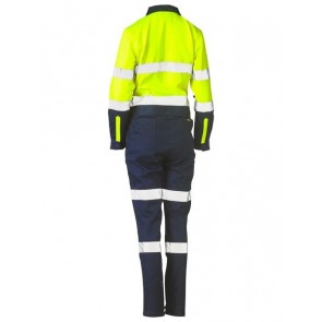 Bisley Women's Hi Vis Taped Cotton Drill Coverall
