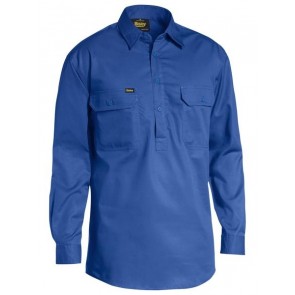 Bisley Closed Front Cool Lightweight Long Sleeve Drill Shirt