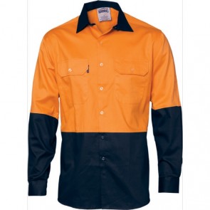 DNC Hi Vis 2 Tone Cool-Breeze Cotton Long Sleeve Shirt