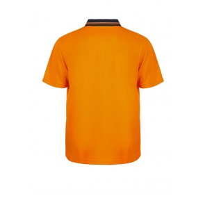 Work Craft Hi Vis Two Tone Food Industry Short Sleeve Micromesh Polo with no Pocket or Buttons