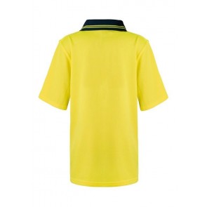 Work Craft Kids Hi Vis Two Tone Short Sleeve Micromesh Polo with Pocket