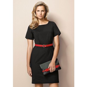 Biz Corporates Ladies Short Sleeve Shift Dress "Wool Stretch" Model