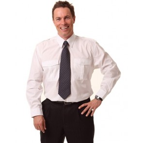Benchmark Unisex Epaulette Long Sleeve Shirt
