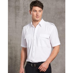 Benchmark Unisex Epaulette Short Sleeve Shirt