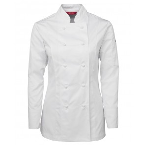 JB's wear Ladies Chef Jacket Long Sleeve - White Front 