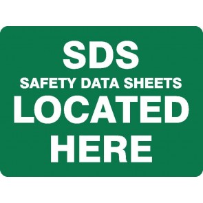 SDS Located Here Sign 300 x 225mm Metal