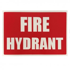 Flat Fire PVC Hydrant White Print Red Back Location Sign