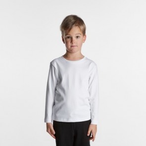 AS Colour Kids Long Sleeve Tee - White Model Front