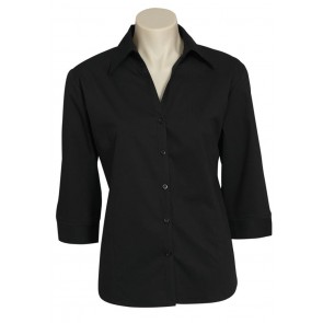 Ladies Metro 3/4 Sleeve Shirt - Black