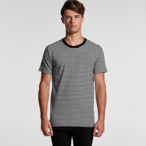 AS Colour Men's Bowery Stripe Tee - Black Natural Model Front