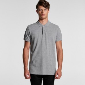 AS Colour Men's Pique Polo Shirt - Grey Marle Model Front