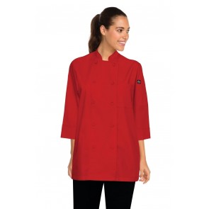 Chef Works Morocco 3/4 Sleeve Chef Jacket - Red Front