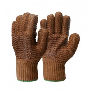 Frontier Knitted Nylon Lattice Brown Glove