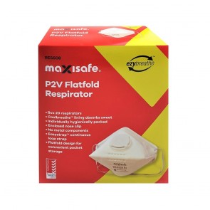Maxisafe P2 Flat Fold Respirator with Valve 20 Pack