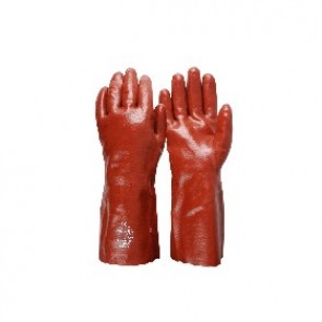 Single Dipped Red PVC Glove 27cm