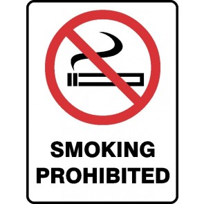 Smoking Prohibited Sign 300 x 225mm Metal