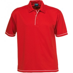 Stencil Mens Short Sleeve Cool Dry Polo - Red White