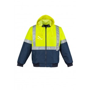 Syzmik HI Vis Quilted Flying Jacket Yellow Navy