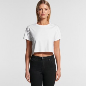 AS Colour Women's Crop Tee - White Model Front