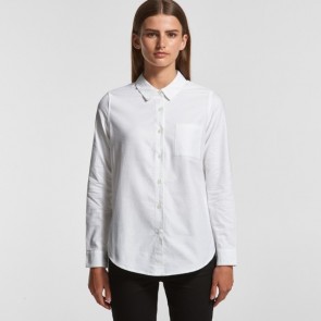 AS Colour Woman's Oxford Shirt - White Model Front
