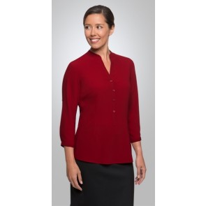 City Collection Women's Easy 3 Qtr Sleeve Shirt - Red